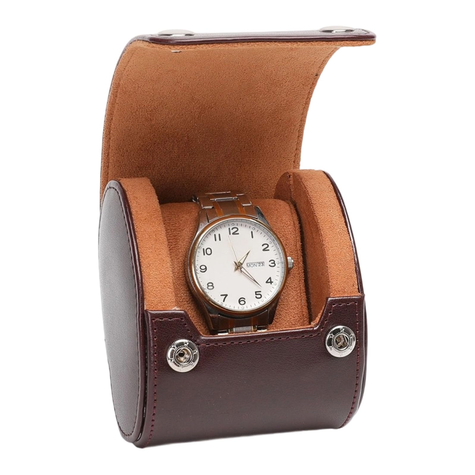 Jazuaiao Watch Travel Case Wristwatch Storage Box Removable Pillows Jewelry Holder Container for Business Travelers Leather Watch Box