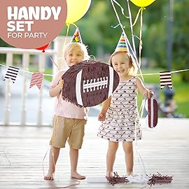 Birchio Football Pinata Bundle with a Blindfold and a Bat (16 x 10 x 4 Inches), Football Pinata for Boys, Perfect for Birthday Party, Sport Theme Party, Decoration