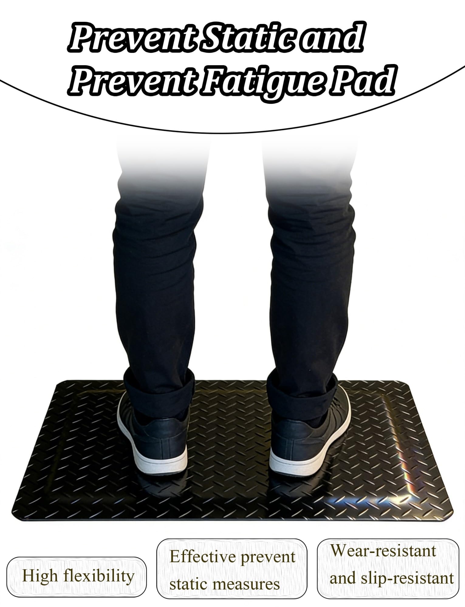 Tappetino in Gomma di Alta qualità | Tappetino da Lavoro Confortevole per Cucina e Garage | Tappetino Antiscivolo Resistente | Ideale per Lunghe Ore in Piedi (Blu, 80x40 cm)