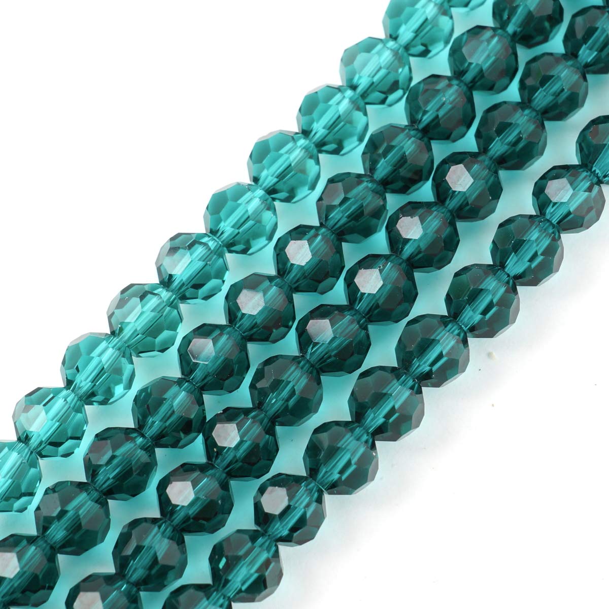10 Strands Czech 6mm Faceted Round Crystal Glass Loose Beads Spacers Bulk Emerald Green (900-950pcs) for DIY Jewelry Craft Making Supplies CC2R624