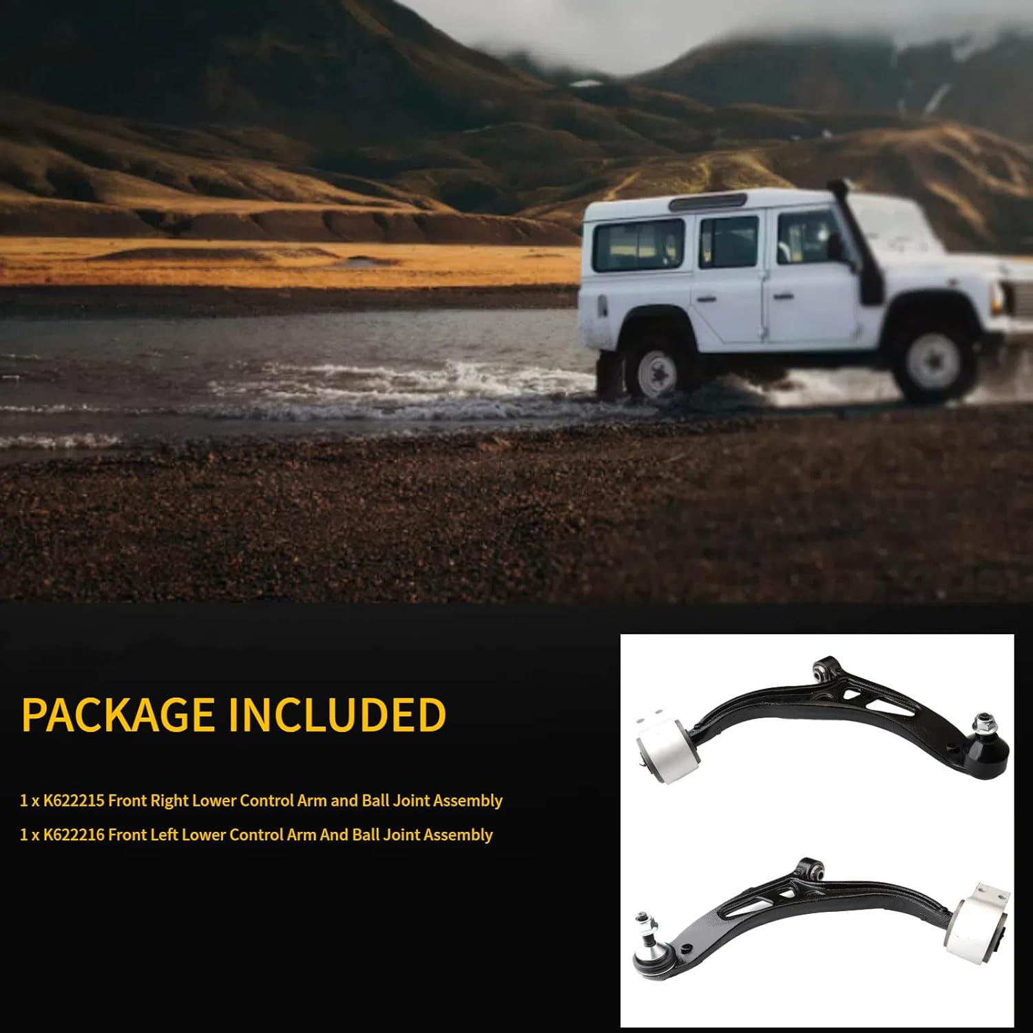 2pc Front Lower Control Arm Kit K622215 K622216 for Ford Explorer 2011 2012 2013 2014 2015 2016 2017 2018 2019, for Ford Police Interceptor Utility 2013-2019, Suspension Control Arms