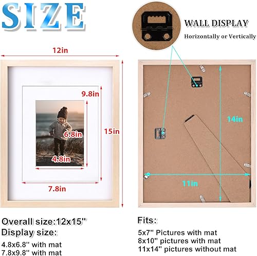 Miniatura 6 de KINLINK Portarretratos de roble blanco de 11 x 14 pulgadas, marcos de madera clara maciza con plexiglás acrílico para fotos de 5 x 78 x 10 pulgadas