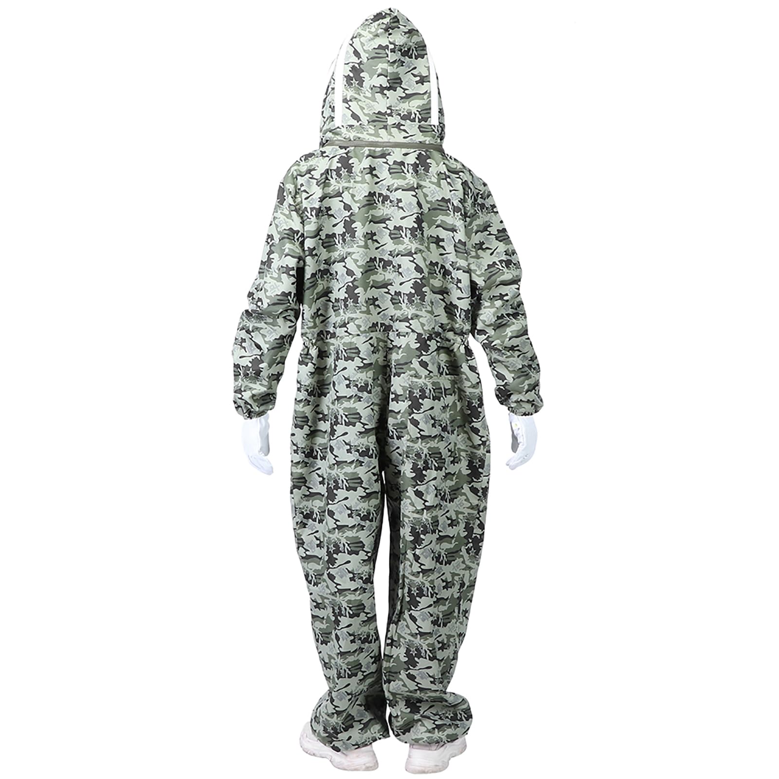 Podwójne zamki Jednoczęściowy kombinezon pszczelarski Pszczelarstwo Odzież ochronna z rękawiczkami dla pszczelarza (A pair of XXL size gloves + XXL five-star space)