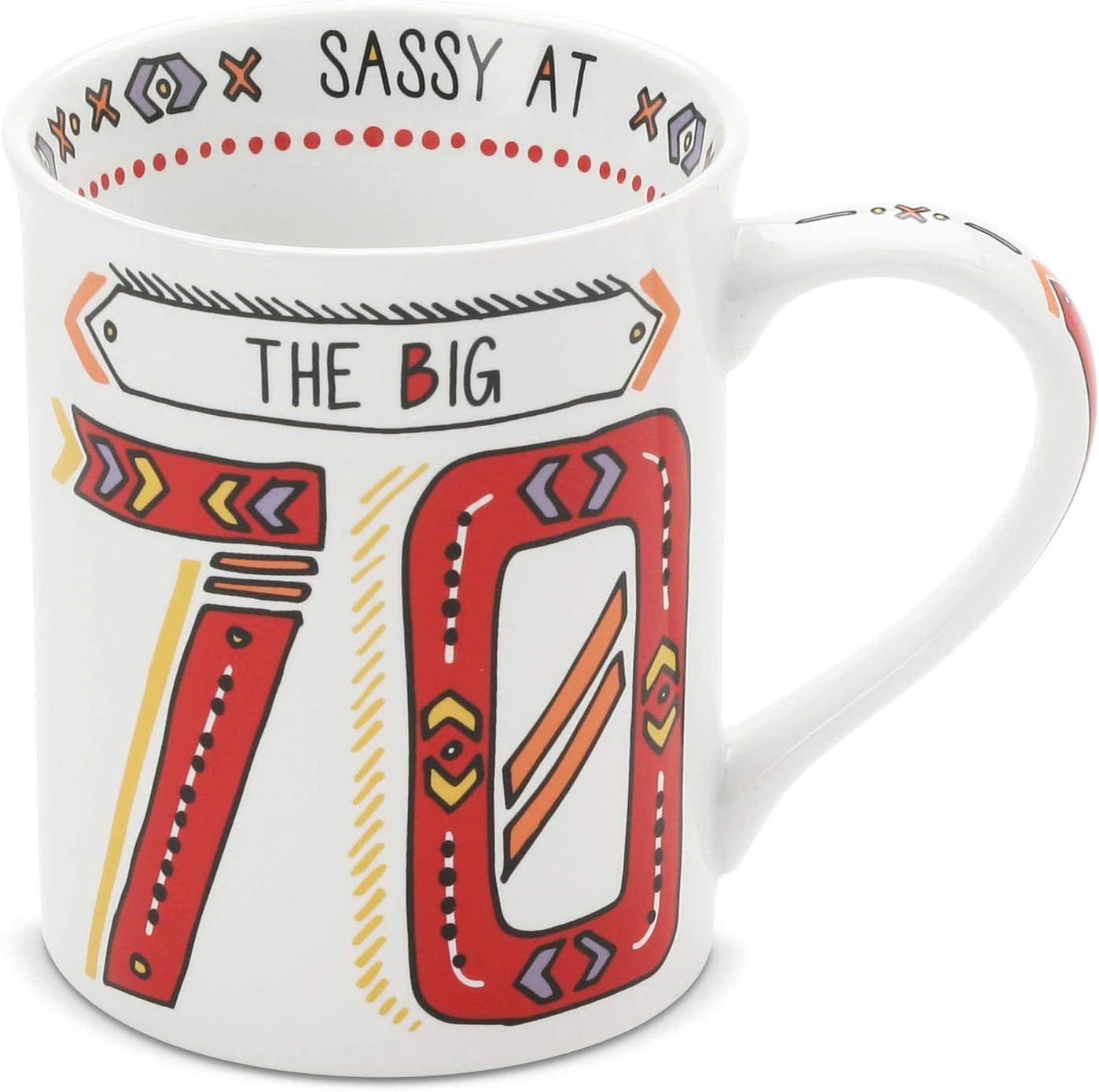 Enesco 6002478 Our Name is Mud The Big 70 Cuppa Doodle, Stoneware Mug, 16 oz., Red