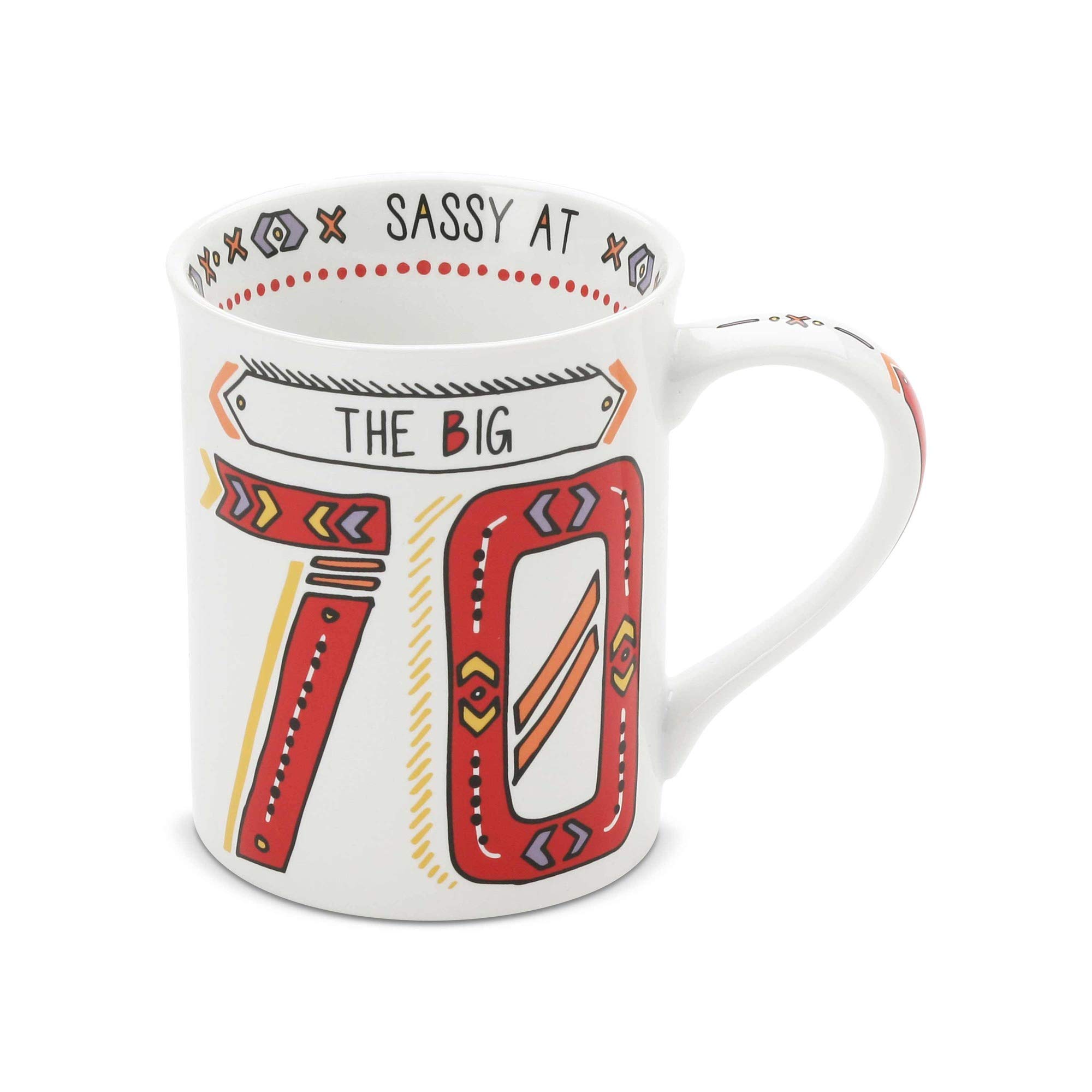 Enesco Our Name is Mud The Big 70 Cuppa Doodle, 16 oz Stoneware Mug, Red