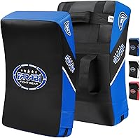 Farabi Sports 20.5" Large Curved Muay Thai Kick Shield - Premium Faux Leather MMA Strike Pad for Boxing, Karate, Taekwondo Training