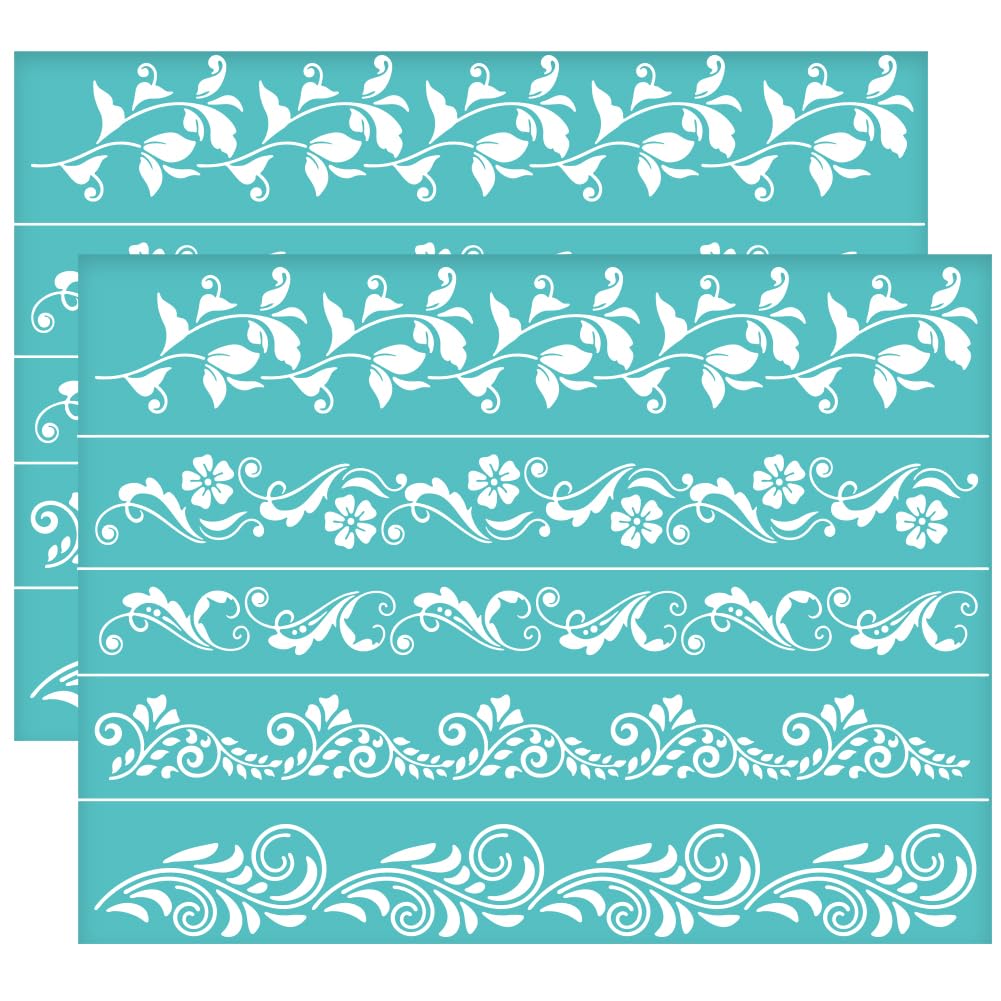 Pochoir sérigraphie fleurs OLYCRAFT 28x22cm lot de 2