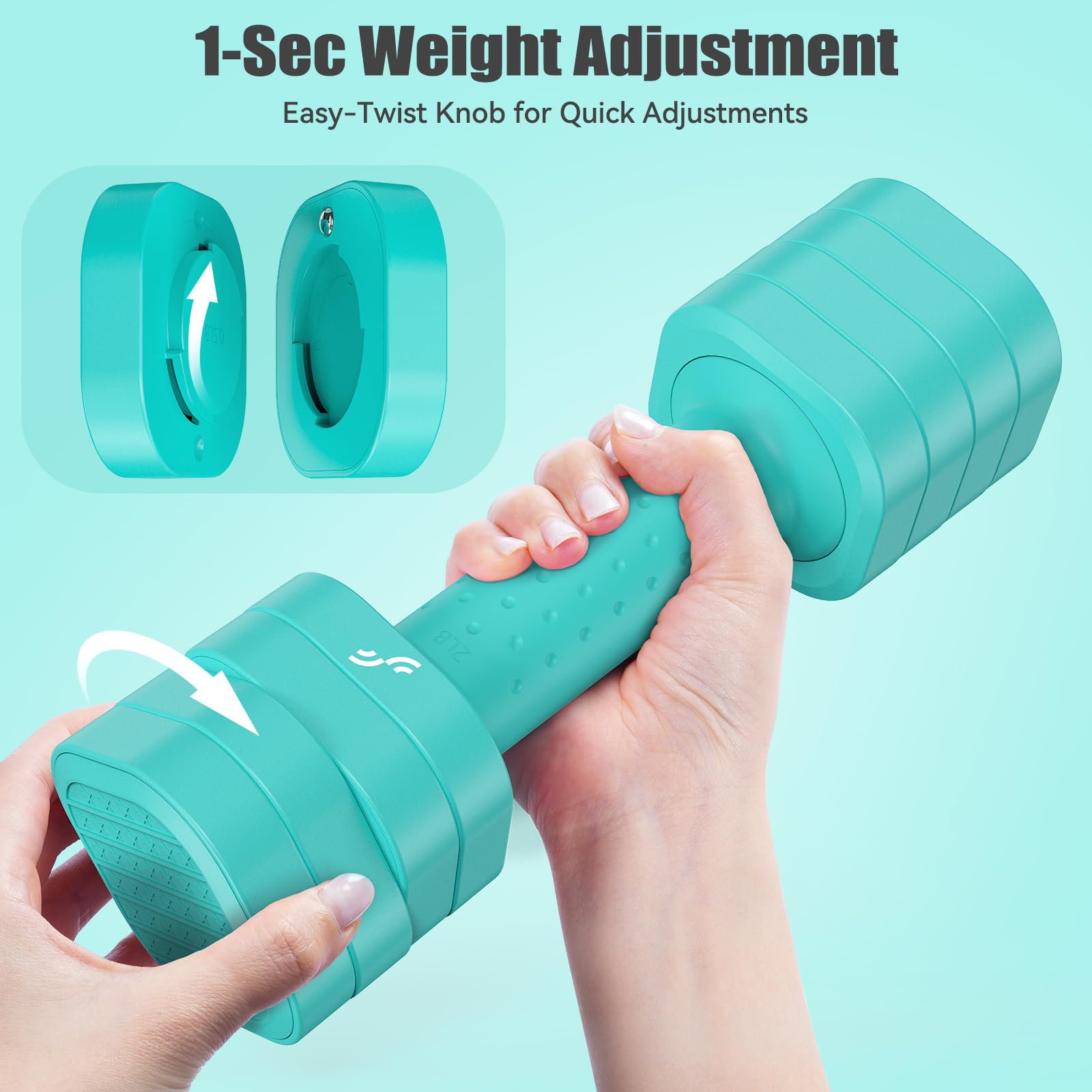 Sportneer Knob damskie szybkie zwalnianie hantle kwadratowe 2,3 kg*2 niebieskie ADB-05