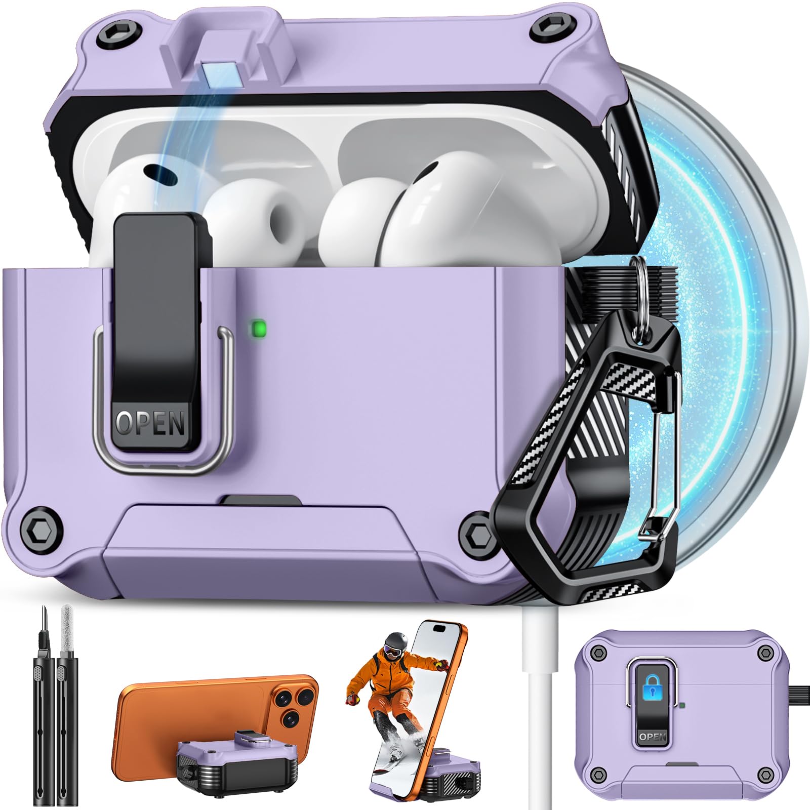 Amazon.com: Pohgelan for AirPods Pro 3 Case with Safety Lock