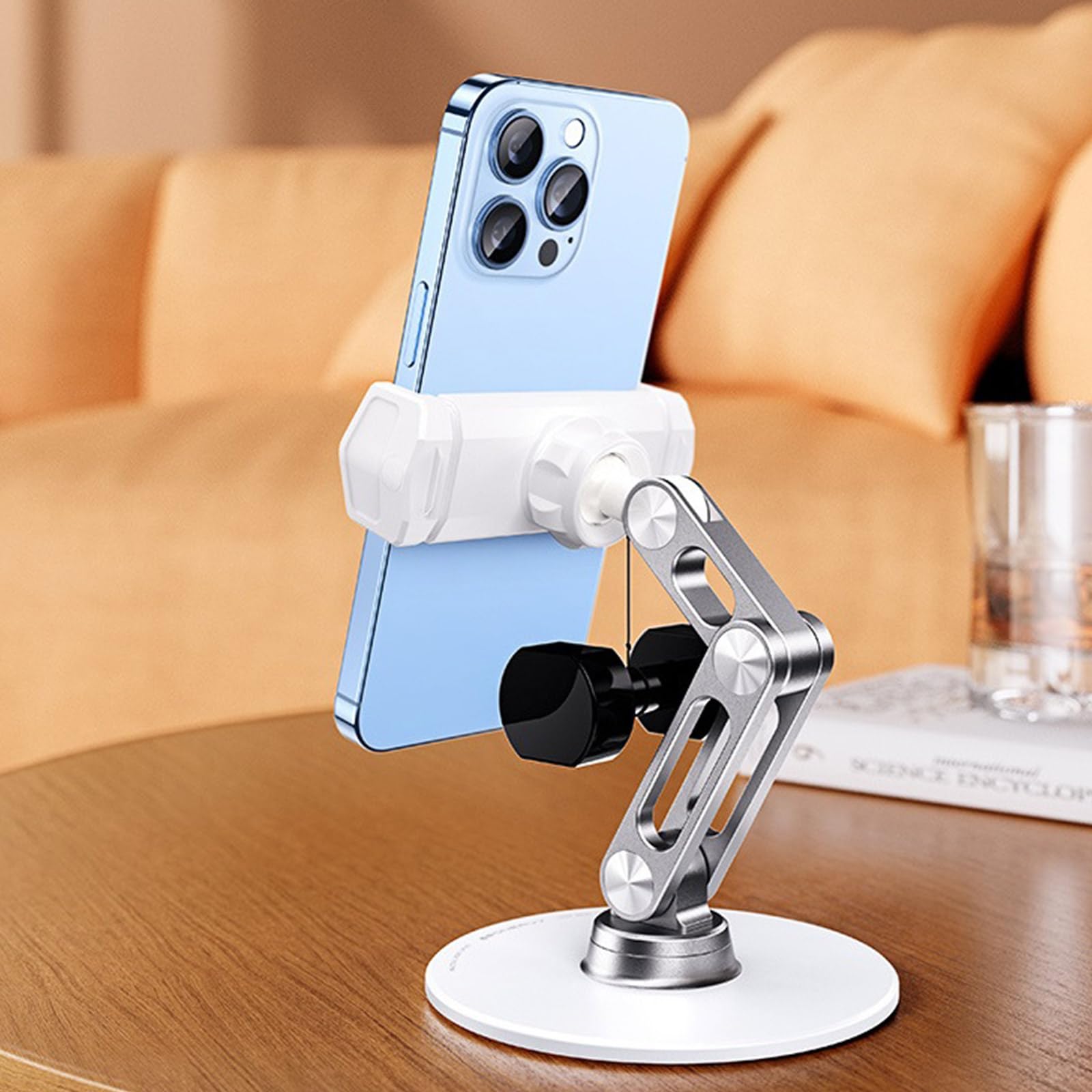 Soporte de escritorio portátil ligero ajustable para tableta, soporte para teléfonos de mesa