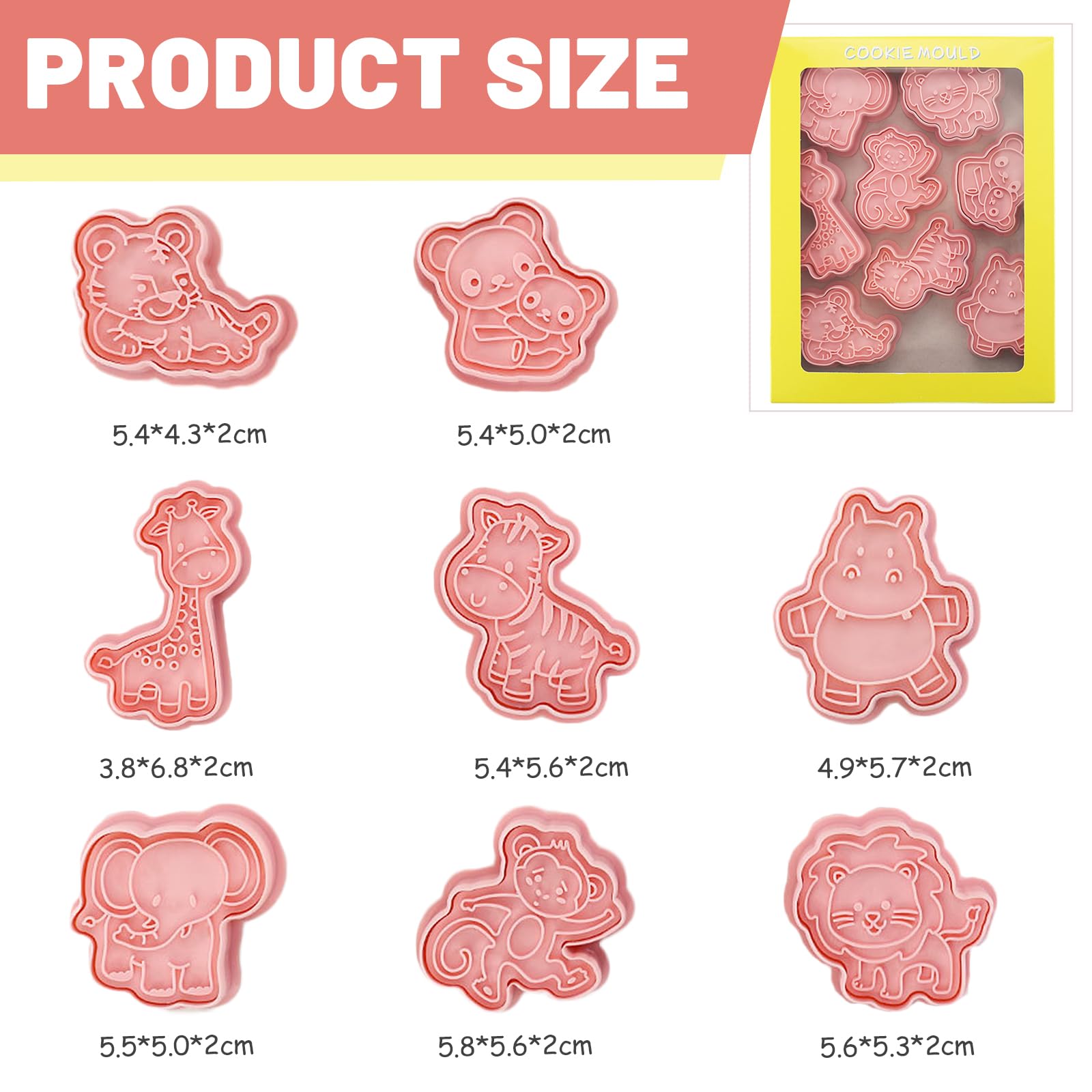 Honicemar 8 Pcs Animals Cookie Cutters Biscuit Cutters for Baking 3D Cookie Cutters Shapes Forest Animal Mould for DIY Chocolate Cookie Fondant Pastry Decoration - Image 3