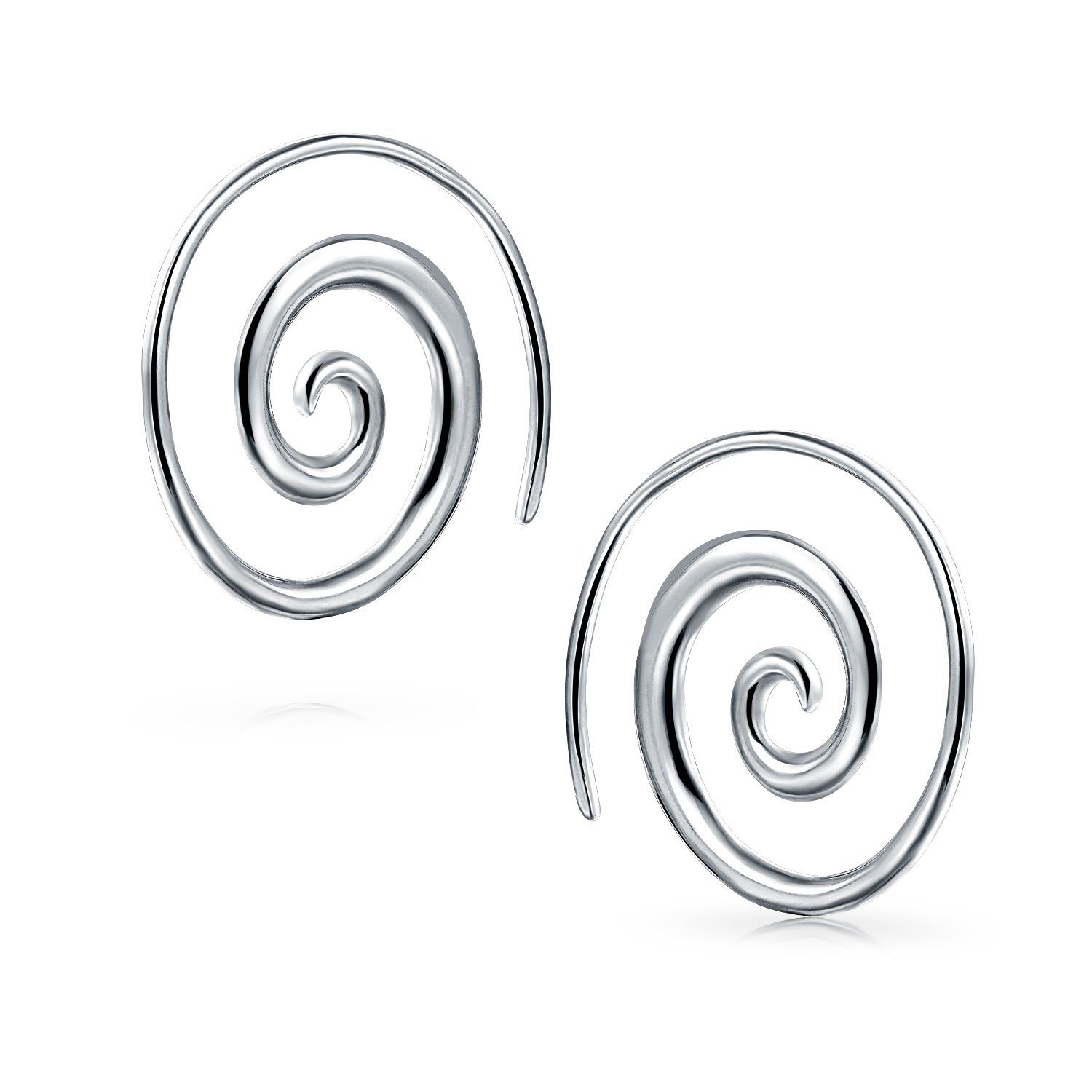 Orecchini A Cerchio A Spirale In Filo Intrecciato A Labirinto Rotondo Geometrico Martellato Boho Per Donne E Ragazze Adolescenti Gialli Placcati In Oro 14K Su Argento Sterling .925