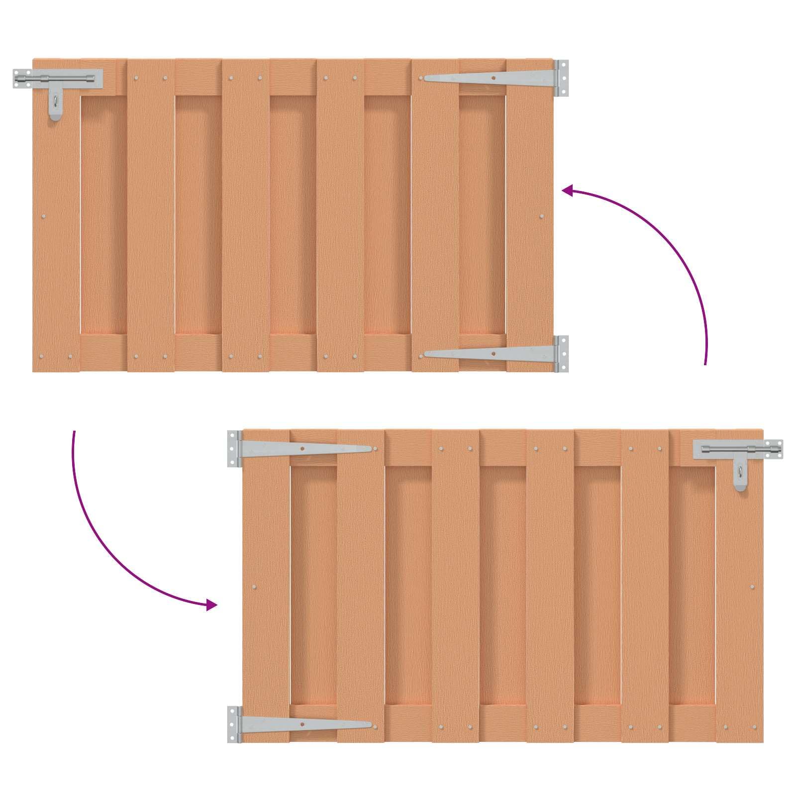 Gartentor 100 x 80 cm WPC und Aluminium Braun - Robustes Zauntor mit Schieberiegel für Garten, Terrasse und Außenbereich - Stabile Gartenpforte Sichtschutz Zauntür