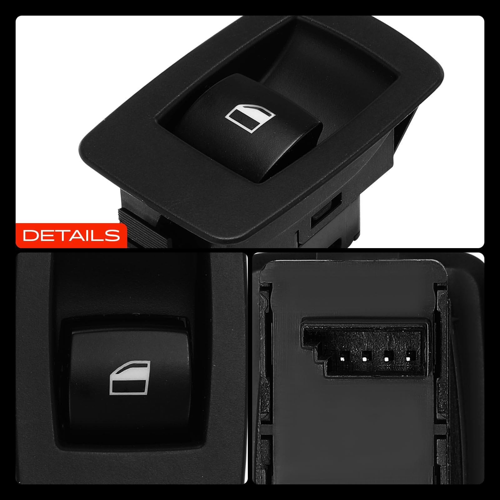 Frankberg Interruttore alzacristalli lato conducente 4-Poli Compatibile con X3 E83 Serie 5 Touring E61 Serie 5 E60 Replace# 61319113773