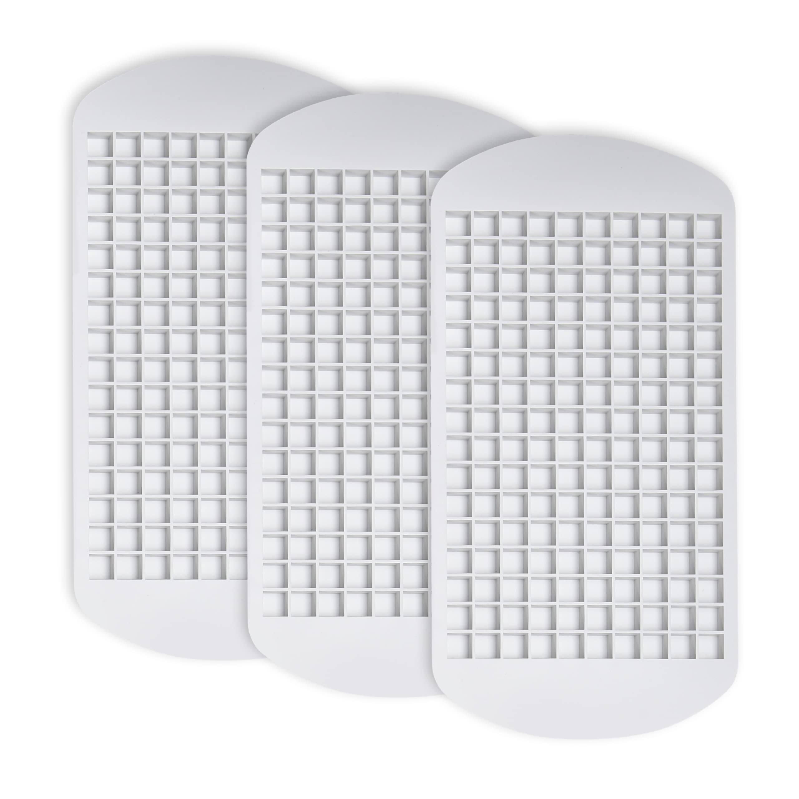 IDB Easy-Release Mini Ice Cube Silicone Trays - for Freezer, Flexible Silicone Ice Cube Molds for Chilling Drinks, Coffee, or Cocktail - Pack of 3 - White