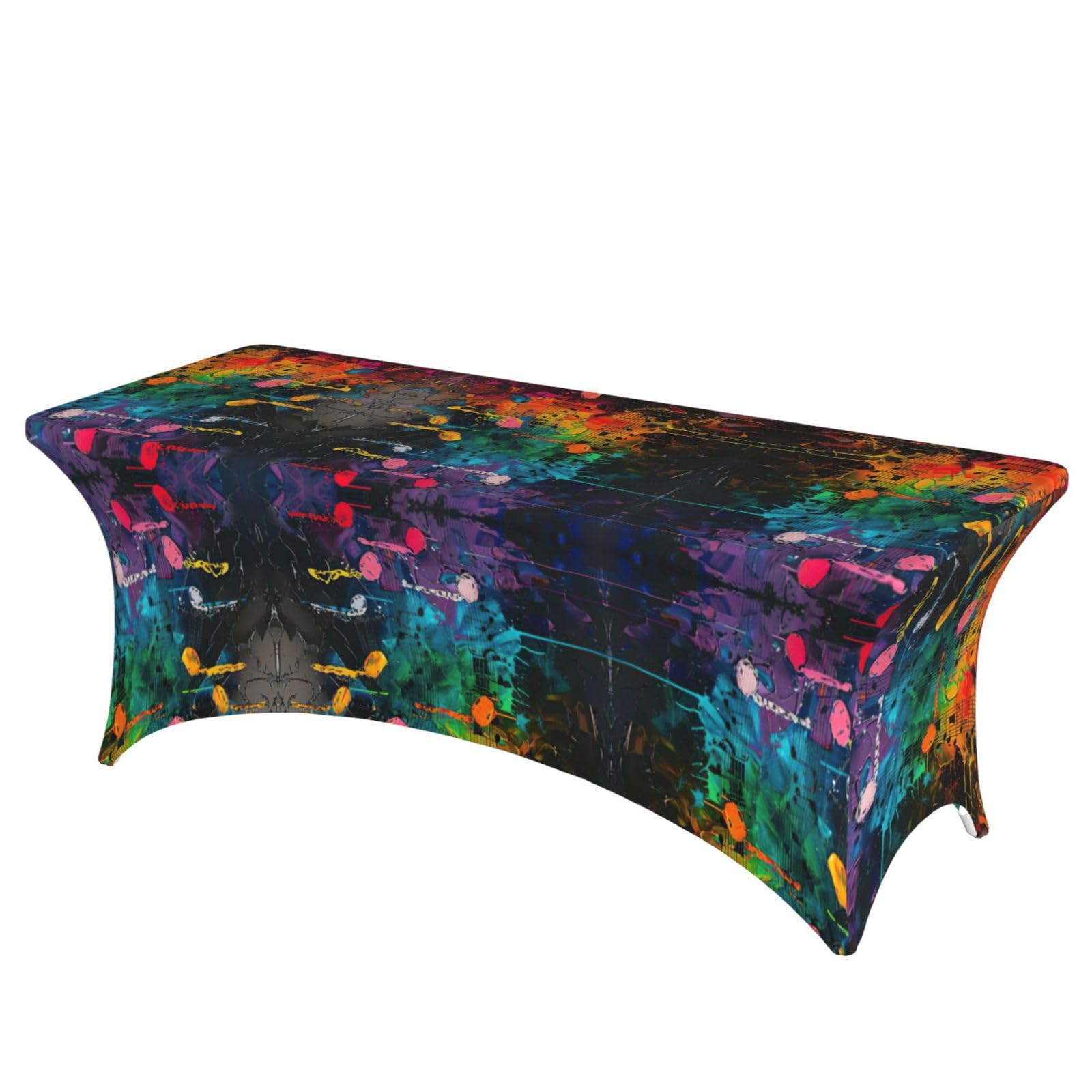 Nappe de table extensible pour fête et mariage au motif notes de musique