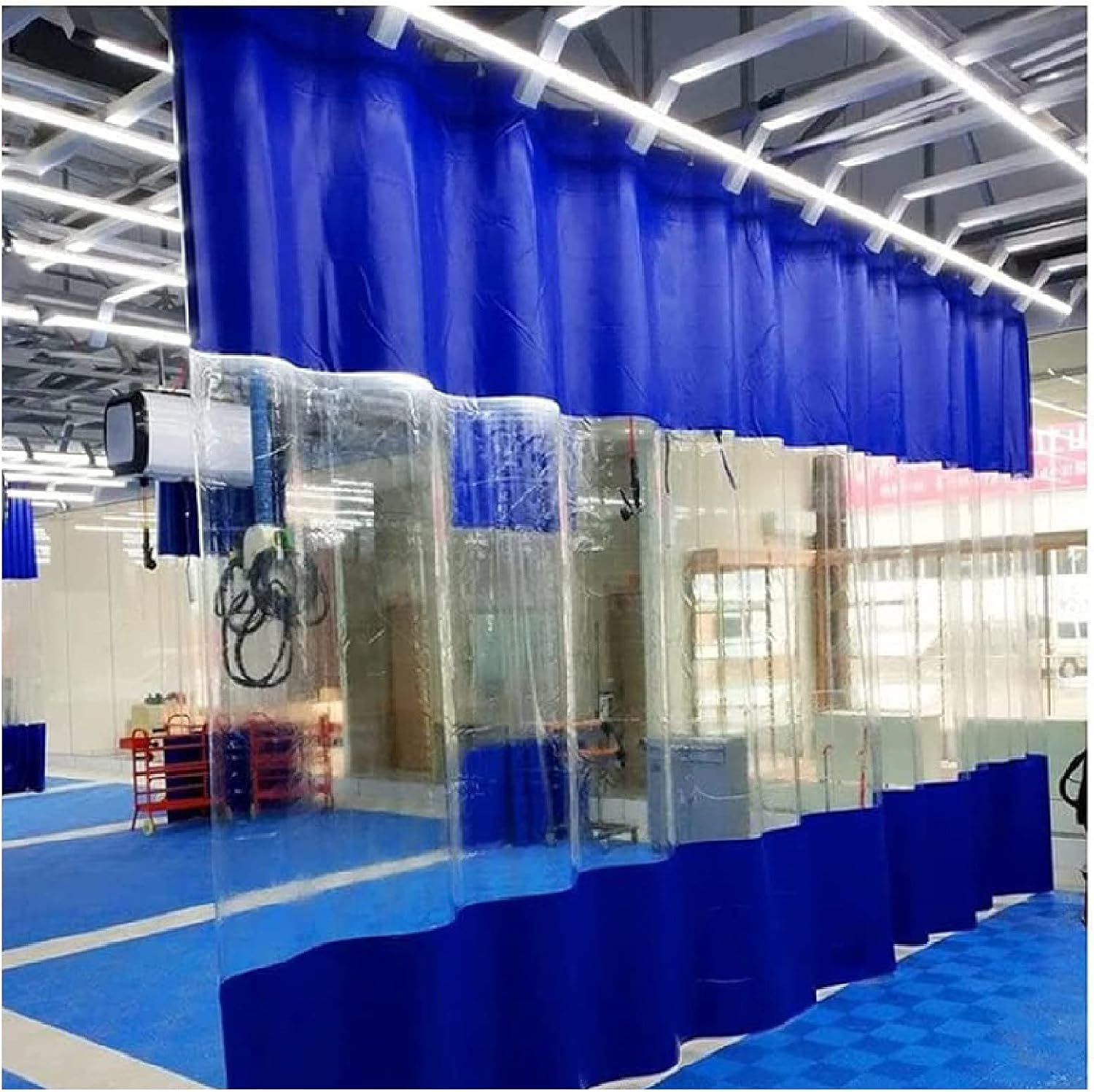 ZHANGQINGXIU Outdoor Tarp Curtains for Patio | Transparent PVC Tarpaulin Waterproof | Pergola Side Windshield | All-Weather Protection | Rustproof Grommet & Hook (Color : Clear, Size : 2.9x1.7m)