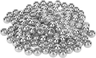 Qcwwy 200 Perline in Resina, Universali Applicazione Multipla Superficie Lucida Robusta Durevole Lunga Durata Perline Artigianali di Diversi Colori per Gioielli Fai da Te Vestiti Borsa Fare(Silver)