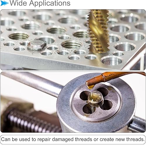 Miniatura 3 de CoCud Juego de roscas y troqueles métricos, rosca M16 x 2, rosca en espiral recubierta de Ti, kit de herramientas de troquelado redondo