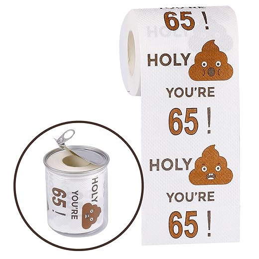 Happy 65th Birthday Gifts for Women and Men - 3-Ply Funny Toilet Paper Roll, 65th Birthday Decorations for Him Her 65th Birthday Toilet Paper Novelty, 65Gag Funny Birthday Gift Sixtyfive