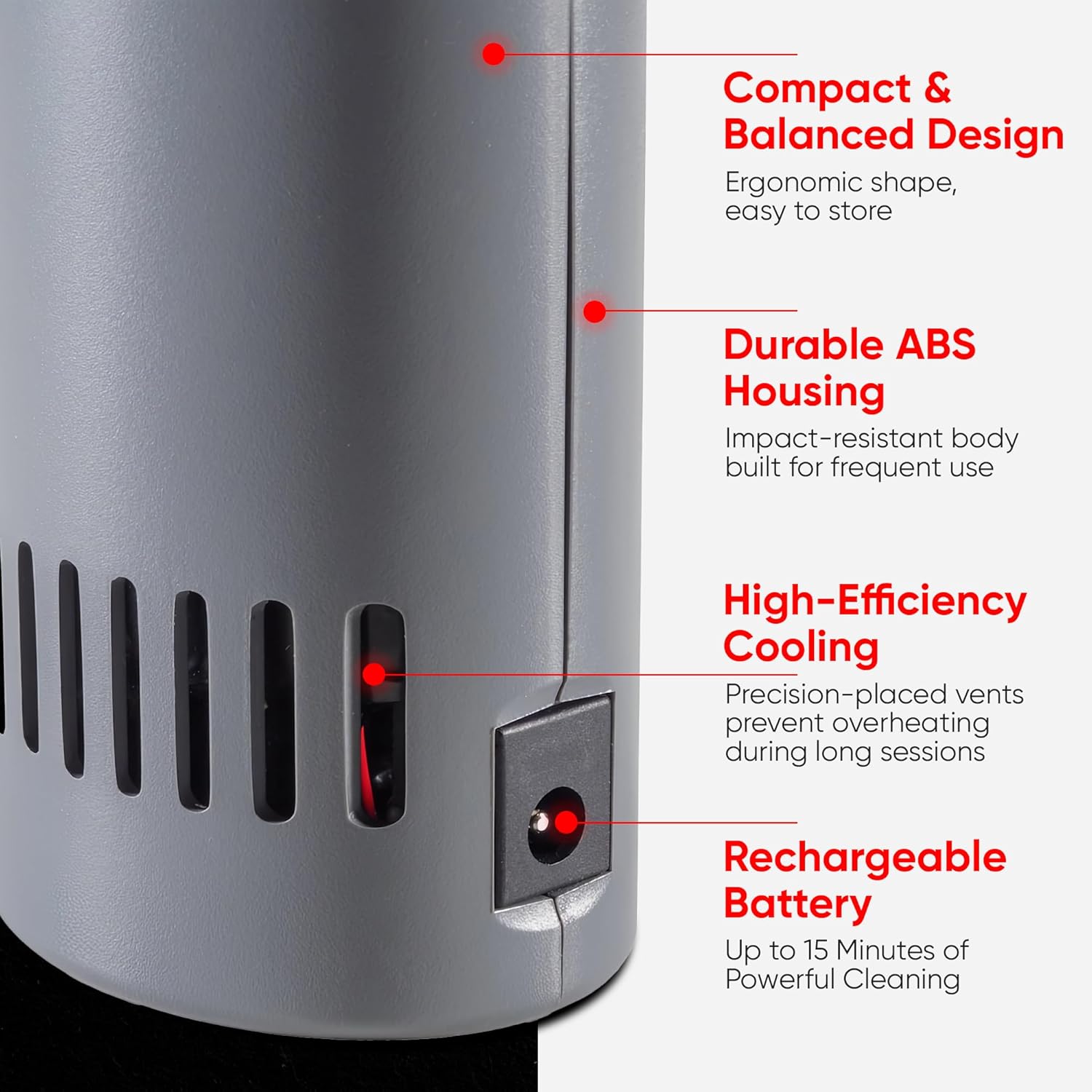 X3 Hurricane Compressed Air Duster | Adjustable Speed up to 260mph | Made in USA | Cordless, Rechargeable Canned Air Duster for Computers | Extended Warranty | 5 Attachments Included