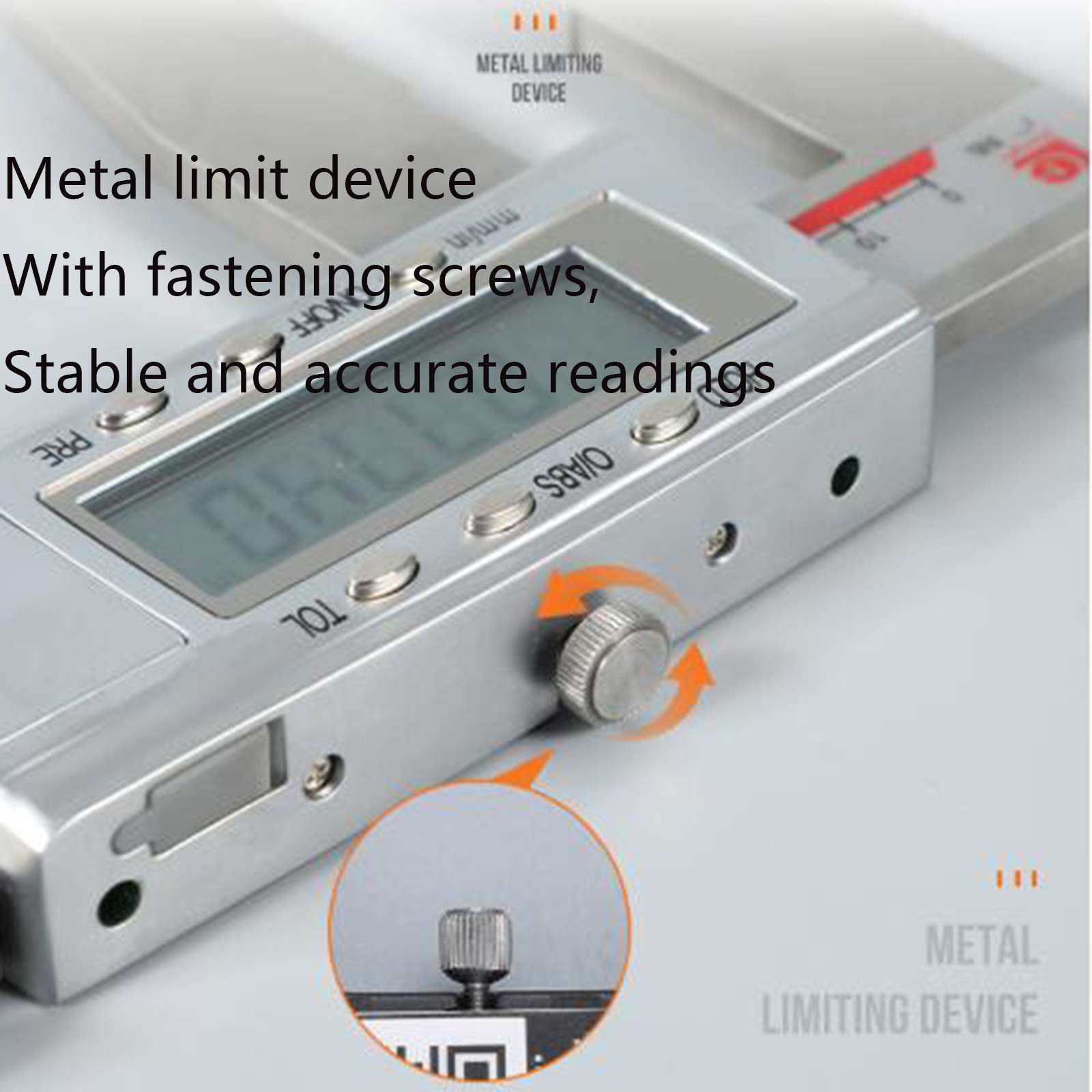 Calibro Digitale Professionale Acciaio Metallo Precisione Micrometro in Acciaio Inox con Ampio Display LCD inch Electronic Digital Caliper per Misurzione Esterna Interna profondità E di Passo