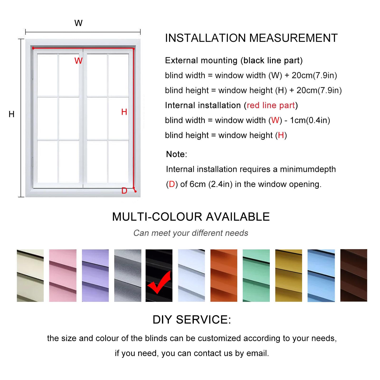 Persianas Venecianas Negro 50cm 60cm 70cm 80cm 90cm 100cm 110cm 120cm 140cm De Ancho,Persianas Venecianas De Aluminio De Metal Para Ventanas,Opacas,Cortinas De Privacidad,W×H-135×140cm(53*55in)