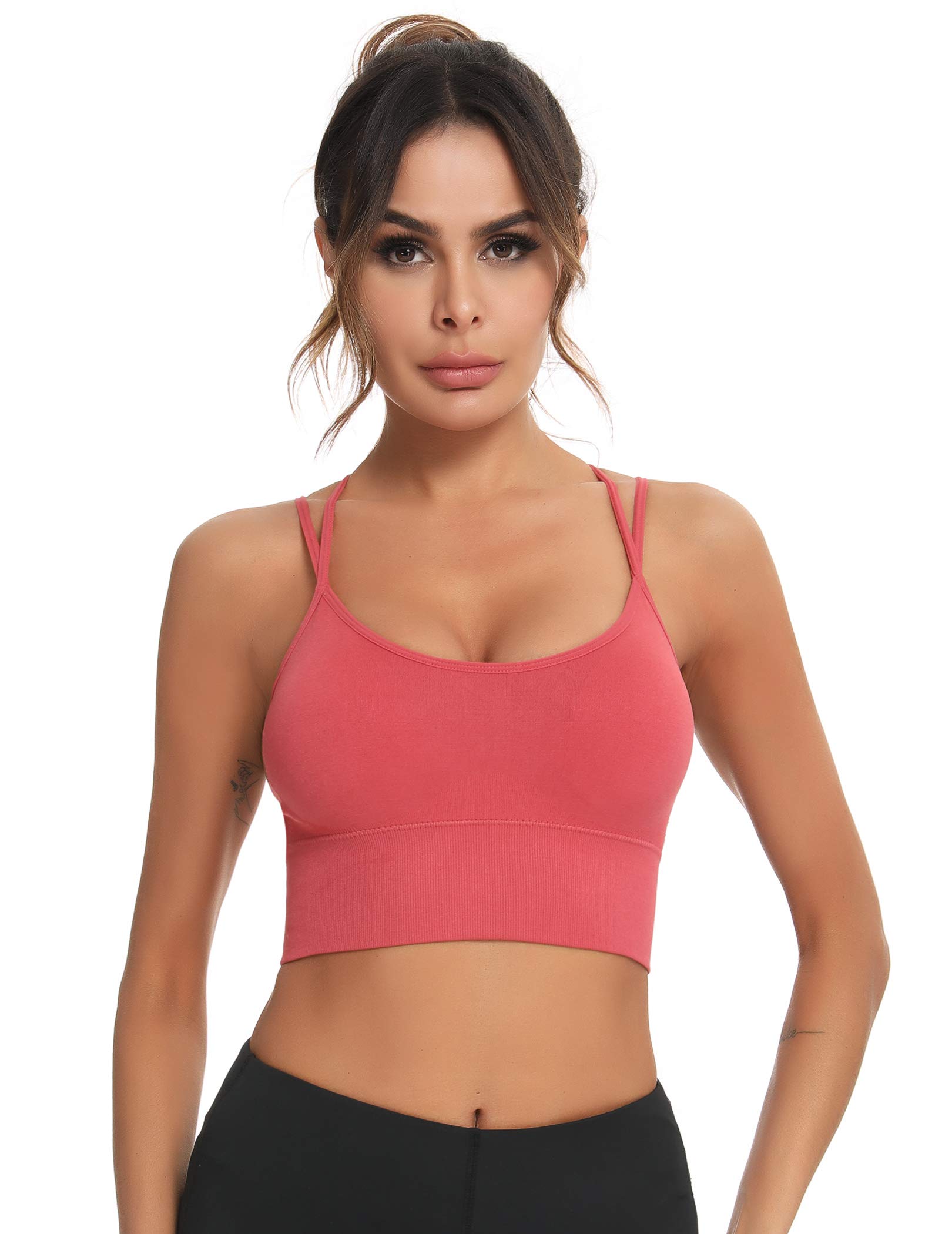 Enjoyoself Reggiseno da yoga da donna con cinturino per reggiseno sportivo da allenamento per fitness, corsa, atletica palestra