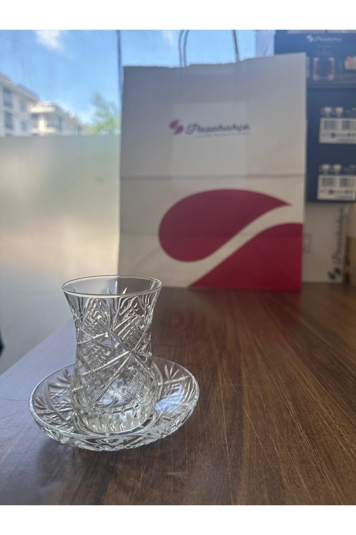 Pasabahce Göz Dekor Kesme Kristal Çay Bardağı Takımı Çay Seti 6 Kişilik 896656565632563563