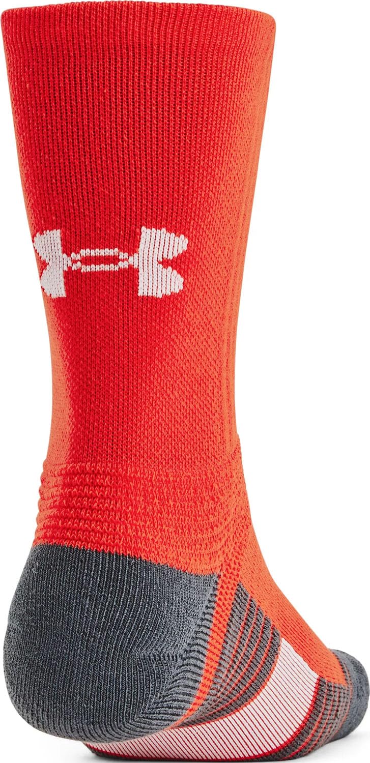 Under Armour - Unisex Team Crew Socks, Color Dark Orange (860), Size: Medium