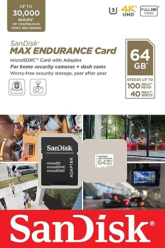 Miniatura 2 de SanDisk MAX Endurance Tarjeta TF de 64 GB Tarjeta de memoria MicroSDXC para cámaras de tablero y cámaras de video del sistema de seguridad para el