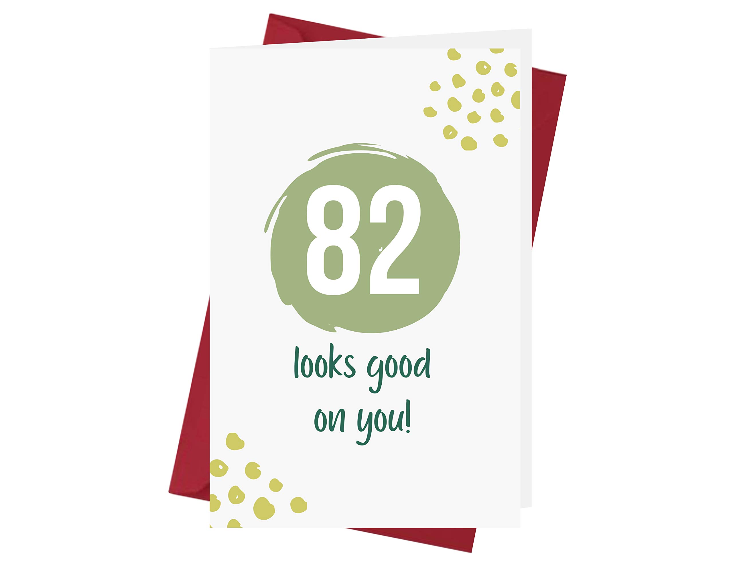 82nd Birthday Card – Hilarious 82 Years Old Anniversary Card – Happy 82nd Birthday Card – Hilarious 82nd Birthday Card – with Red Envelope