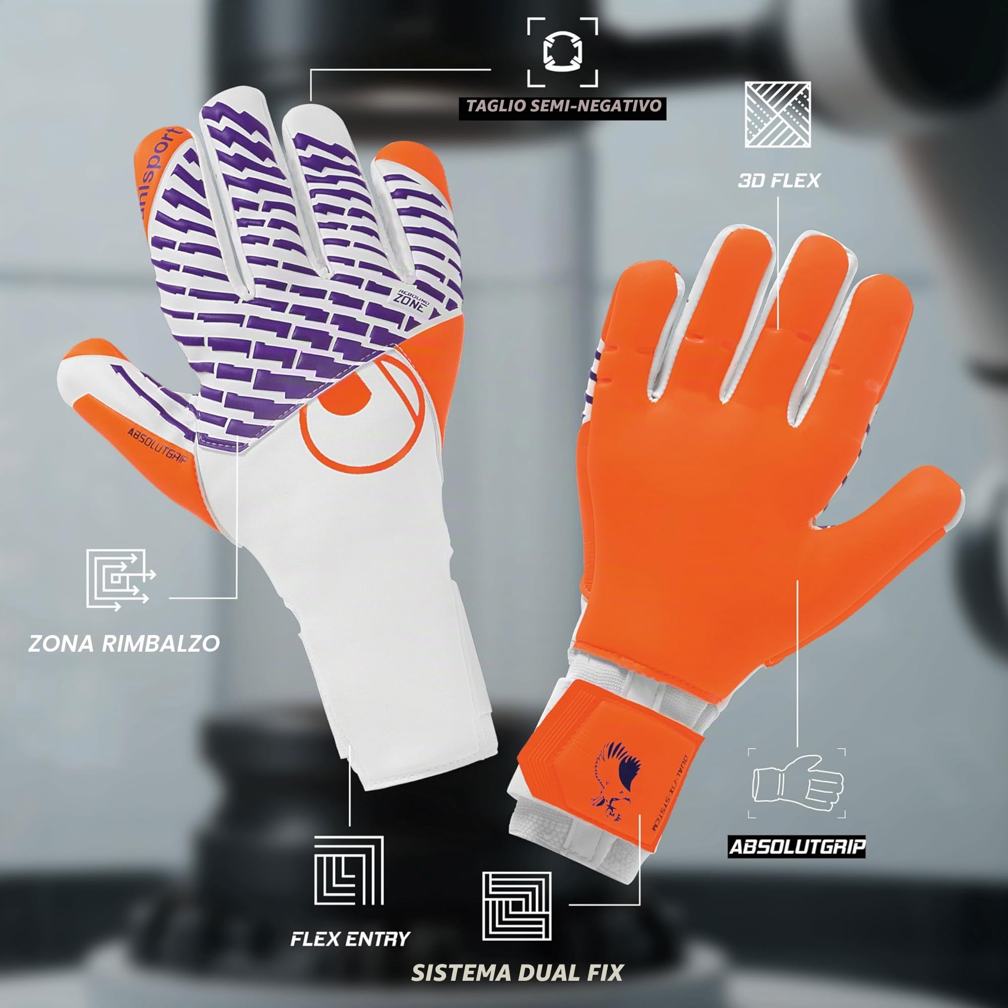 uhlsport FM Cybertec Maignan Absolutgrip Hn - Guanti da Portiere da Calcio (Collezione Mike Maignan) Bambini e Adulti