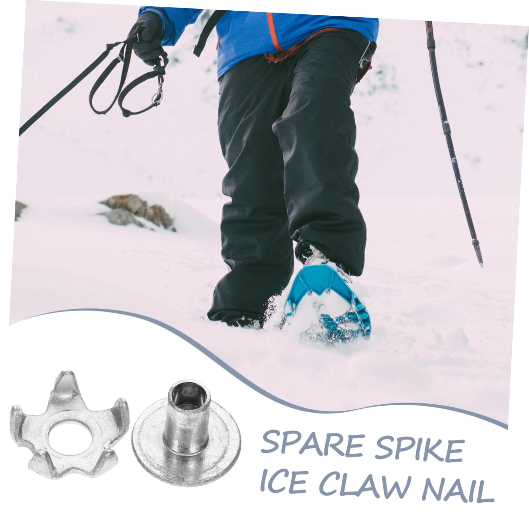 45 Piezas Crampones De Uñas Clavo De Zapato De Campo De Nieve Tacos De Hielo Puños De Nieve Pinzas Antideslizantes Empuñaduras Seguras para Zapatos Zapatero Práctico Acero Silver