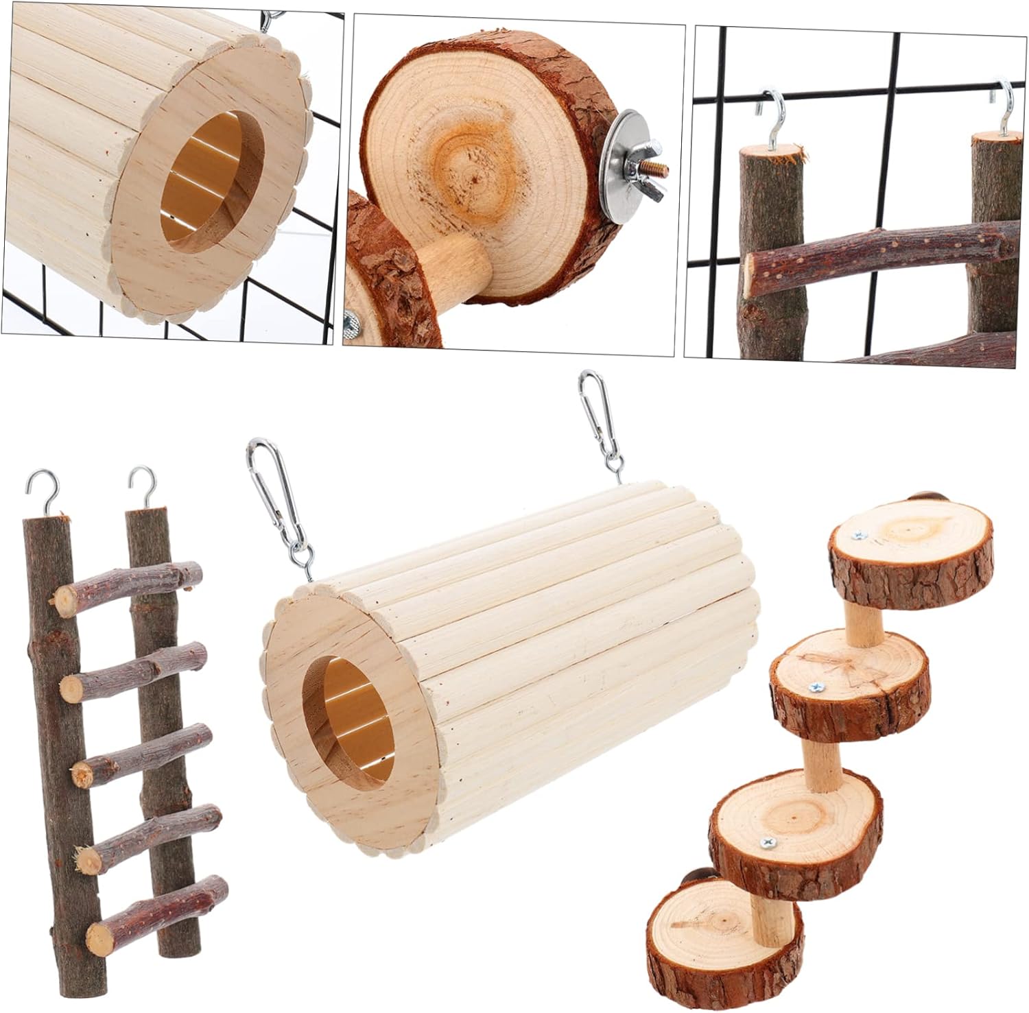 BESPORTBLE 3pcs Hamster Toy Set Hideout Tunnel Trunk for Pets Easy to Install for Squirrels Guinea Pigs and Dwarf Hamsters Fun Activity and Sharpening Toy