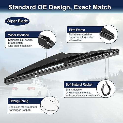 Miniatura 4 de X AUTOHAUX Juego de brazo de limpiaparabrisas trasero 10.039 in 10" para Toyota RAV4 2013-2018