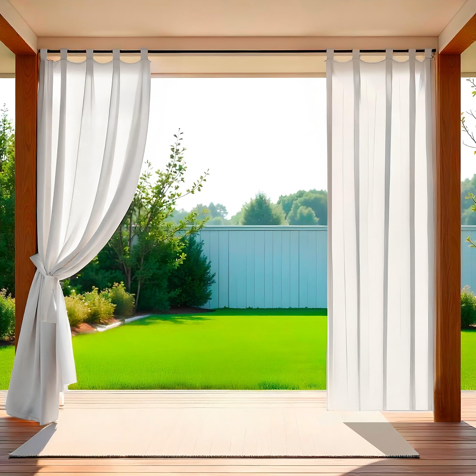 PARAMAISON Tenda Idrorepellente Esterno Forsta 150x240 cm, Bretella Foderata, Fermatenda, Poliestere, Protezione Solare, Gazebo | Bianco