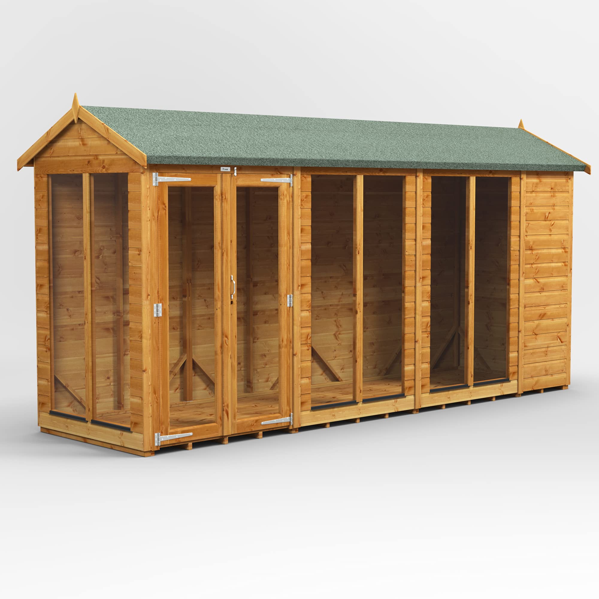 Powersheds High Grade Premium Apex Summer House Wooden Shed with Security Features, PVC Window Sills, Door & Window Flexibility, made from Extra Thick Timber — view 13