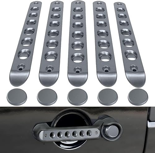 Miniatura 6 de BJSIA 5 piezas de insertos para manija de agarre de puerta lateral y perillas de botón compatibles con Jeep Wrangler JK JKU Sahara Rubicon Unlimited