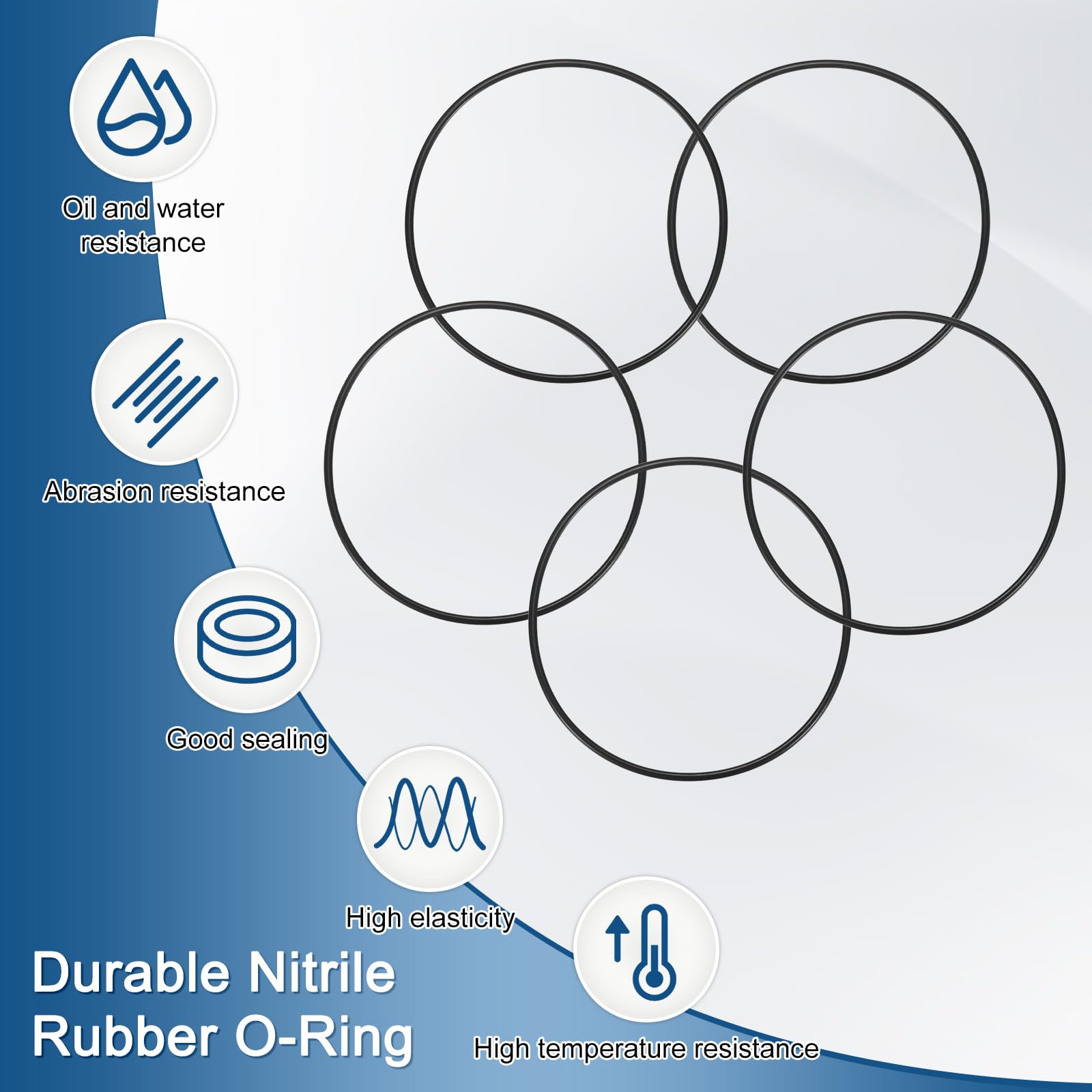 M METERXITY 5 Pièces Joint Torique En Caoutchouc Nitrile, 137mm Diamètre Intérieur, 145mm Diamètre Extérieur, 4mm Épaisseur, Joint D'Étanchéité Métrique Pour Plomberie Machine Automobile