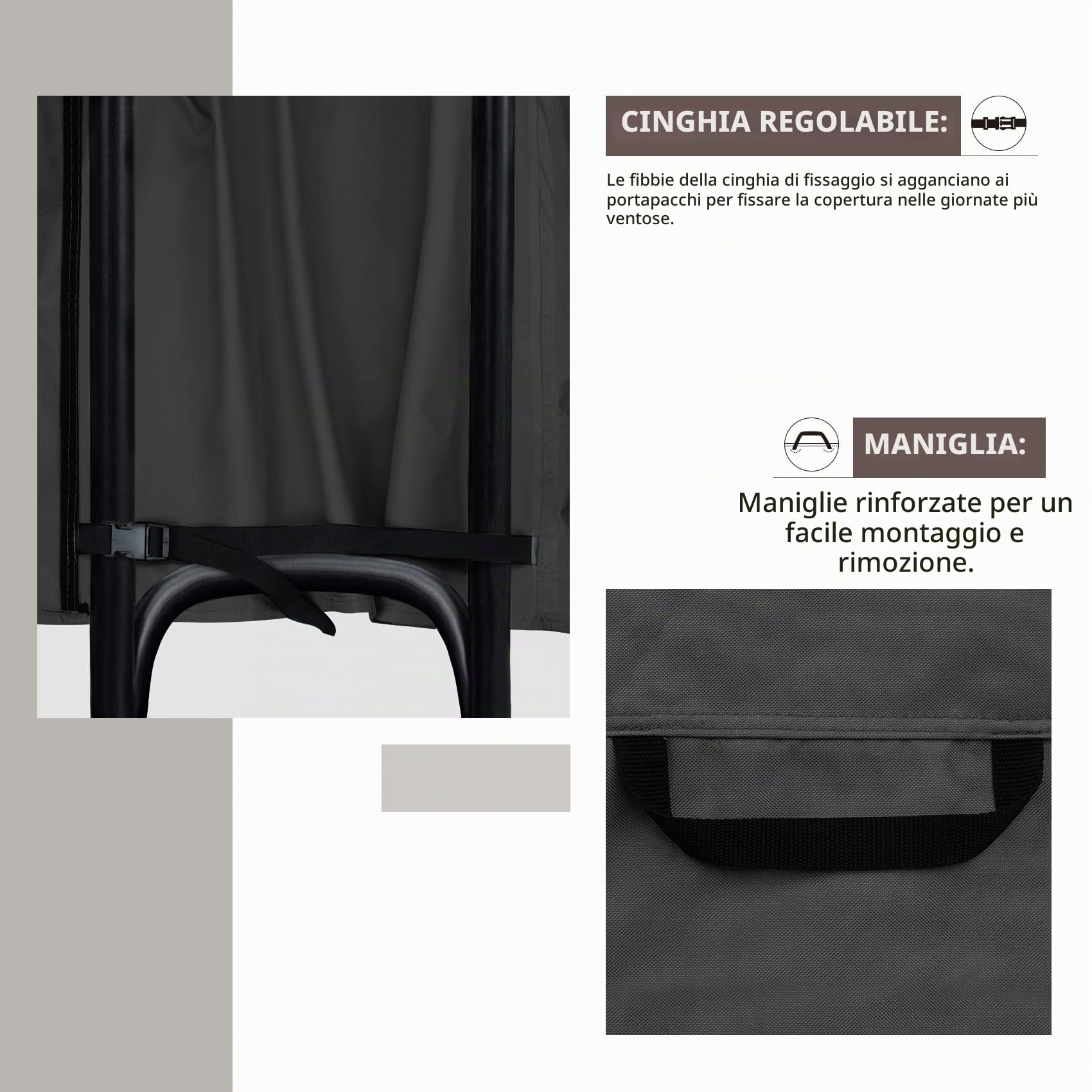 ULTCOVER Copertura impermeabile per legna da ardere, 2,4 m, resistente, per esterni, colore nero