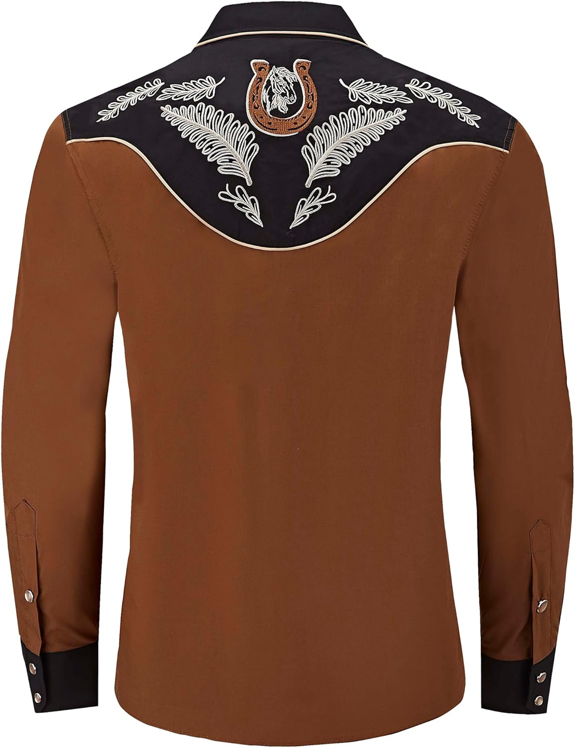Men's Western Cowboy Shirt Embroidered Exquisite Long Sleeve Regular Fit Casual Snap Button Down Shirts - Image 5