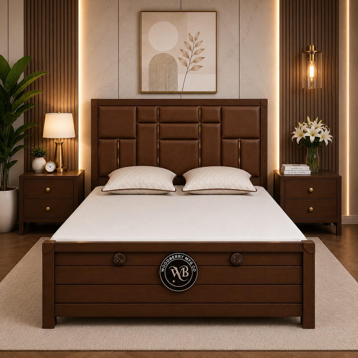 Rome Metal Box Storage Bed in Powder Coating Black Finish New Addition (Brown, Queen Size with Mattress 5x6, Queen 72 L X 60 W)-image-12