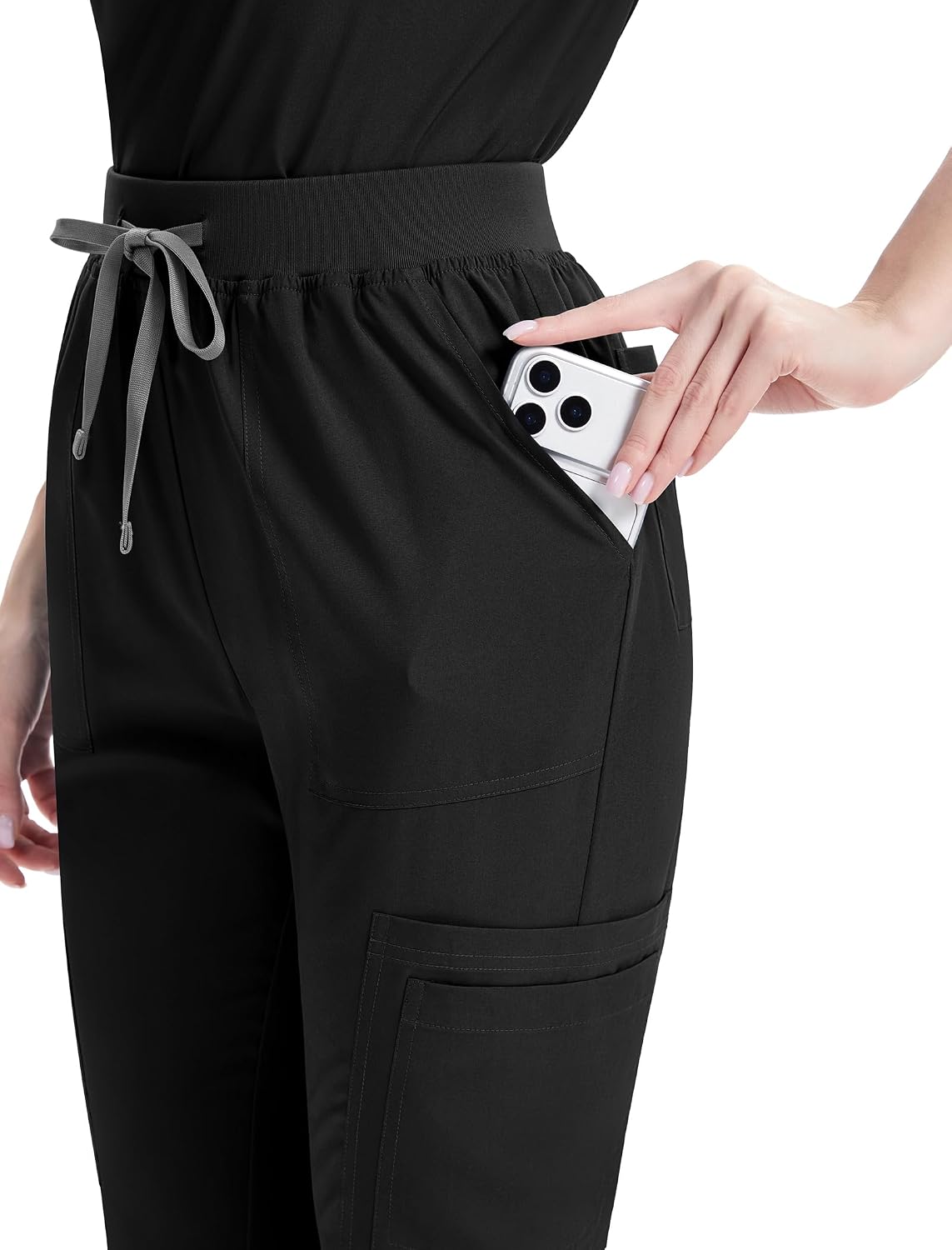 niaahinn Women Scrub Set - V Neck Top & High Waisted Flare Leg Pants, Soft Stretch Medical Uniforms for Nurses