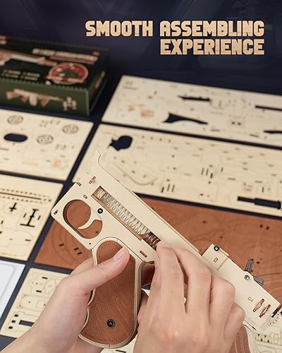 Miniatura 5 de ROKR Thompson Submachine Gun 3D Rompecabezas de madera LQB01