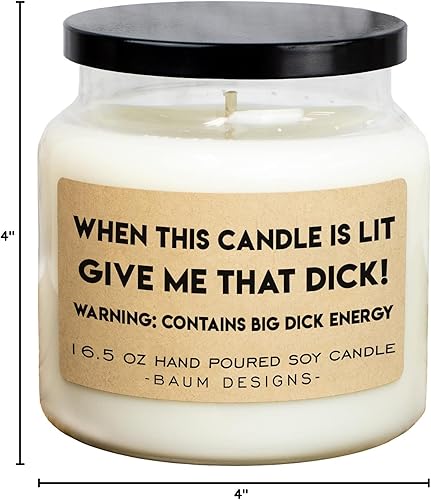 Miniatura 2 de When This Candle is Lit Give Me That Dick (Dame tu pene cuando esta vela esté encendida) - Vela de soja de 16.5 onzas (madera de teca de caoba)