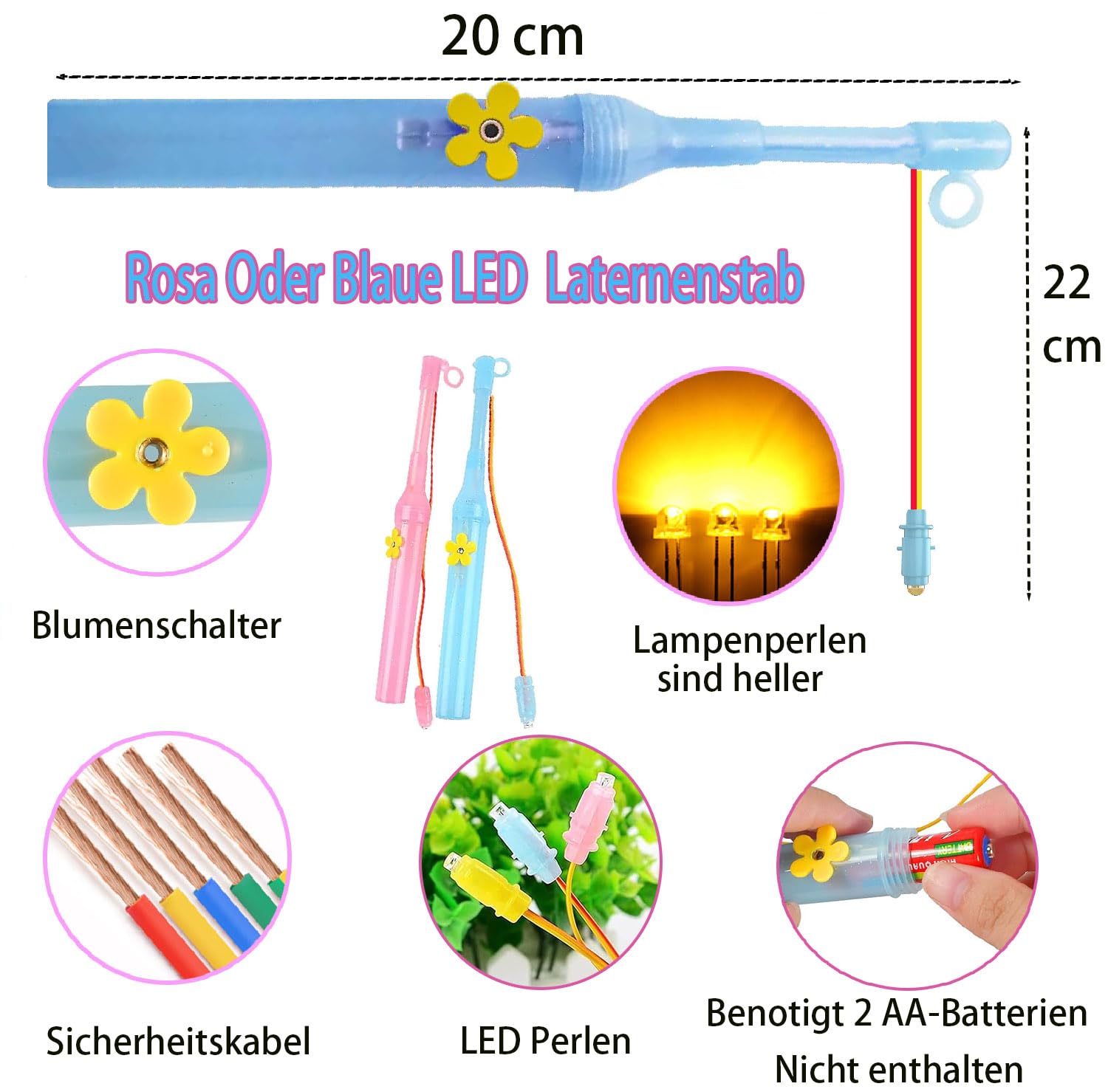 Diketone Lantaarns voor kinderen, lantaarnset voor Halloween, Kerstmis, kleurrijke verlichting voor kinderen Saint Martin Lantaarn Craft Set(Bloem