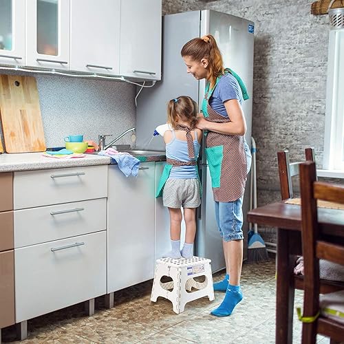 Miniatura 4 de Dyforce Taburete Plegable de 9 Pulgadas, Taburete para Niños, Taburetes Resistentes para Adultos, Taburetes Compactos, Taburetes Ligeros para Niños