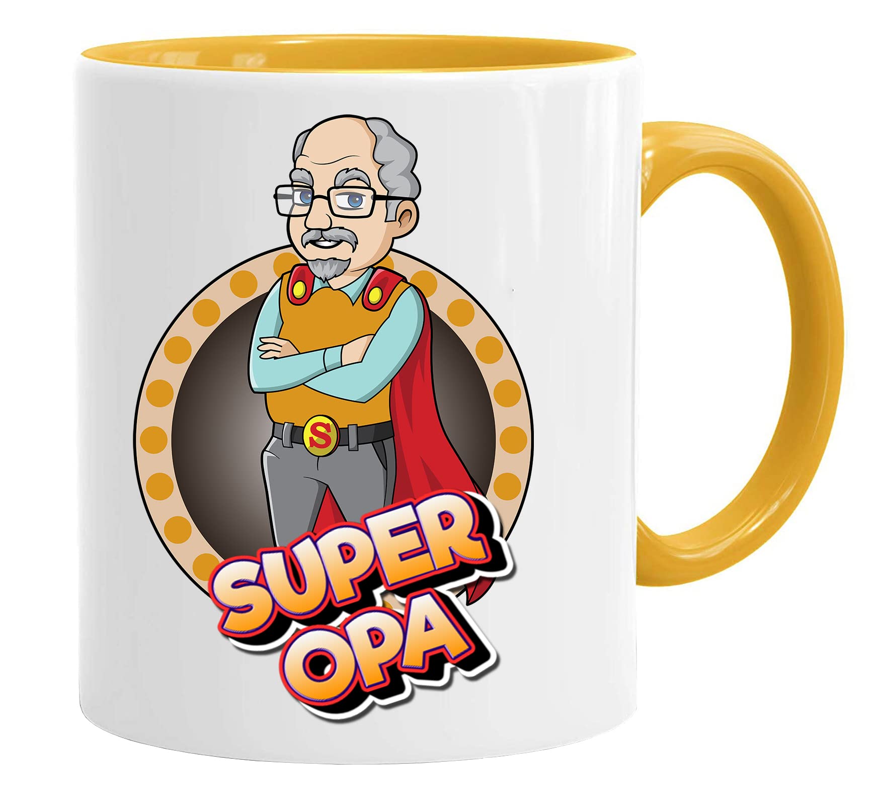 Acen Merchandise Grandpa Mug/Mug - Super Grandpa - Beautiful and Funny Coffee Mug as a Gift Idea for Grandad Ceramic 350 ml - Gift Idea