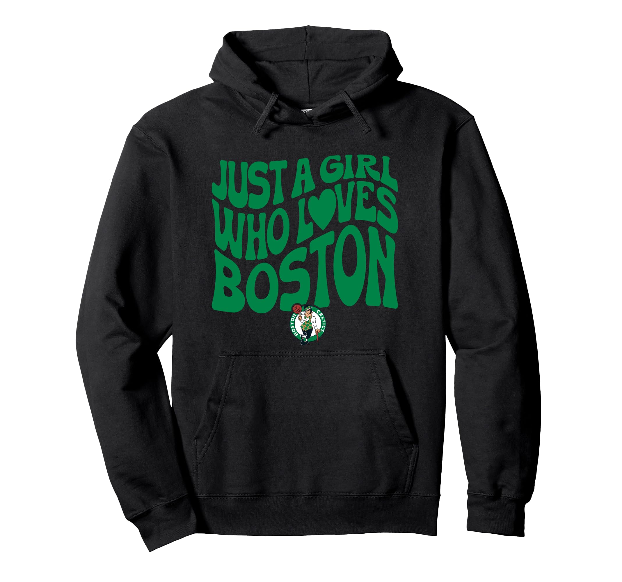 NBA Just A Girl Who Loves Boston Celtics Wavy Logo Pullover Hoodie